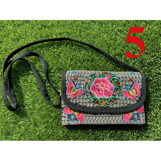 Mexican Handmade Floral Bag for Women Crossbody Purse Embroidery Artisan